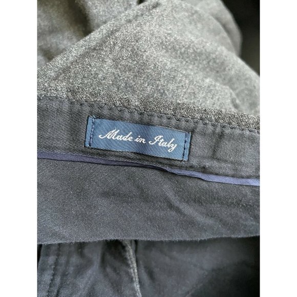 Polo Ralph Lauren Wool Pants Made in Italy Gray Cuffed Flat Front Mens 33x29. - Picture 6 of 11